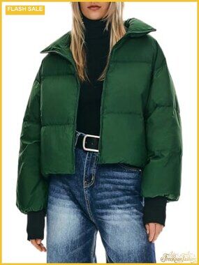 Orolay Women's Cropped Down Puffer Jacket Oversized Loose Fit Winter Coat